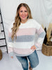 Pink & Grey Color Block Sweater - Whiskey Skies - MICHELLE MAE