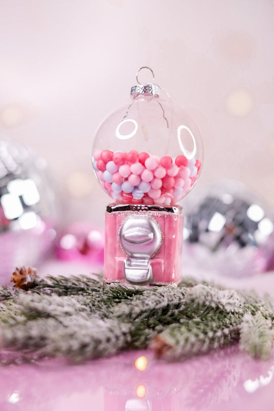 Pink Gumball Machine Christmas Ornament - Whiskey Skies - RAZ IMPORTS