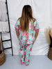 Pink Highland Cow & Floral Print Pajama Set - Whiskey Skies - SHIRLEY & STONE