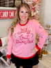 Pink Jolly But Twisted Pullover Sweatshirt - Whiskey Skies - SOUTHERN GRACE