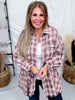 Pink & Mauve Long Sleeve Lightweight Button Down Shacket - Whiskey Skies - WHITE BIRCH