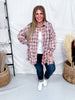 Pink & Mauve Long Sleeve Lightweight Button Down Shacket - Whiskey Skies - WHITE BIRCH
