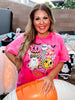 Pink Mineral Washed Retro Halloween Graphic T-Shirt - Whiskey Skies - SUGAR STITCH