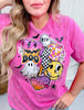 Pink Mineral Washed Retro Halloween Graphic T-Shirt - Whiskey Skies - SUGAR STITCH