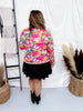 Pink Multi - Colored Floral Print Long Sleeve Mesh Layering Top - Whiskey Skies - DAVI & DANI