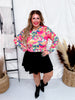 Pink Multi - Colored Floral Print Long Sleeve Mesh Layering Top - Whiskey Skies - DAVI & DANI