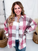 Pink Plaid Button Down Flannel Shacket - Whiskey Skies - SWEET GENERIS