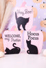 Pink Pumpkin With Black Cat Wooden Sitters (3 Styles) - Whiskey Skies - YOUNG'S INC