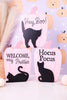Pink Pumpkin With Black Cat Wooden Sitters (3 Styles) - Whiskey Skies - YOUNG'S INC