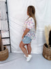 Pink & Purple Floral Puff Sleeve Chiffon Top - Whiskey Skies - BIBI