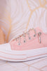 Pink Rhinestone Laced Sneakers - Whiskey Skies - VERY G