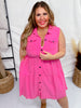 Pink Sleeveless Tiered Dress - Whiskey Skies - UMGEE