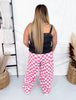 Pink & White Checkered Barrel Leg Pants - Whiskey Skies - ODDI