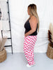 Pink & White Checkered Barrel Leg Pants - Whiskey Skies - ODDI