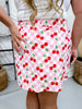 Pink & White Cherry Picnic Skort - Whiskey Skies - JESS LEA