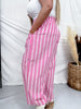 Pink & White Striped Lounge Pants - Whiskey Skies - ODDI