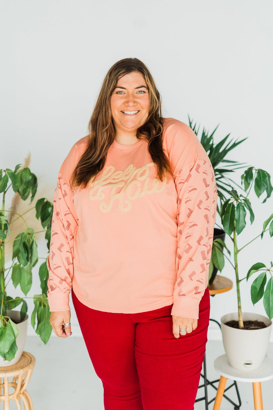 Pink Yee Haw Pullover - Whiskey Skies - SOUTHERN GRACE