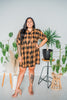 Plaid Button Down Flannel Dress - Whiskey Skies - ENTRO