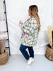 Plaid Button Down Shirt W/ Floral Patch Embroidery - Whiskey Skies - ODDI