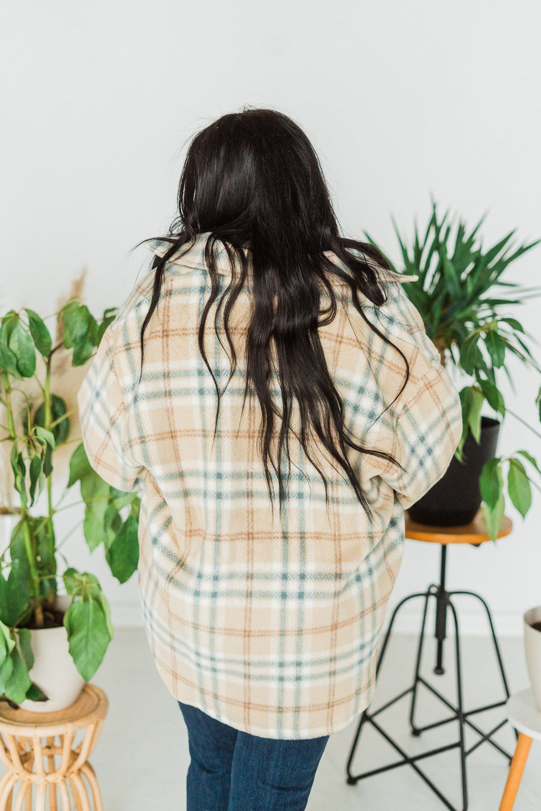 Plaid Button Front Shacket - Whiskey Skies - DAVI & DANI