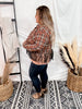 Plaid Cropped Shirt Jacket - Whiskey Skies - KORI AMERICA