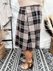 Plaid Elastic Waist Skirt - Whiskey Skies - BLUMIN