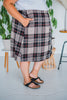 Plaid Elastic Waist Skirt - Whiskey Skies - BLUMIN