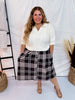 Plaid Elastic Waist Skirt - Whiskey Skies - BLUMIN