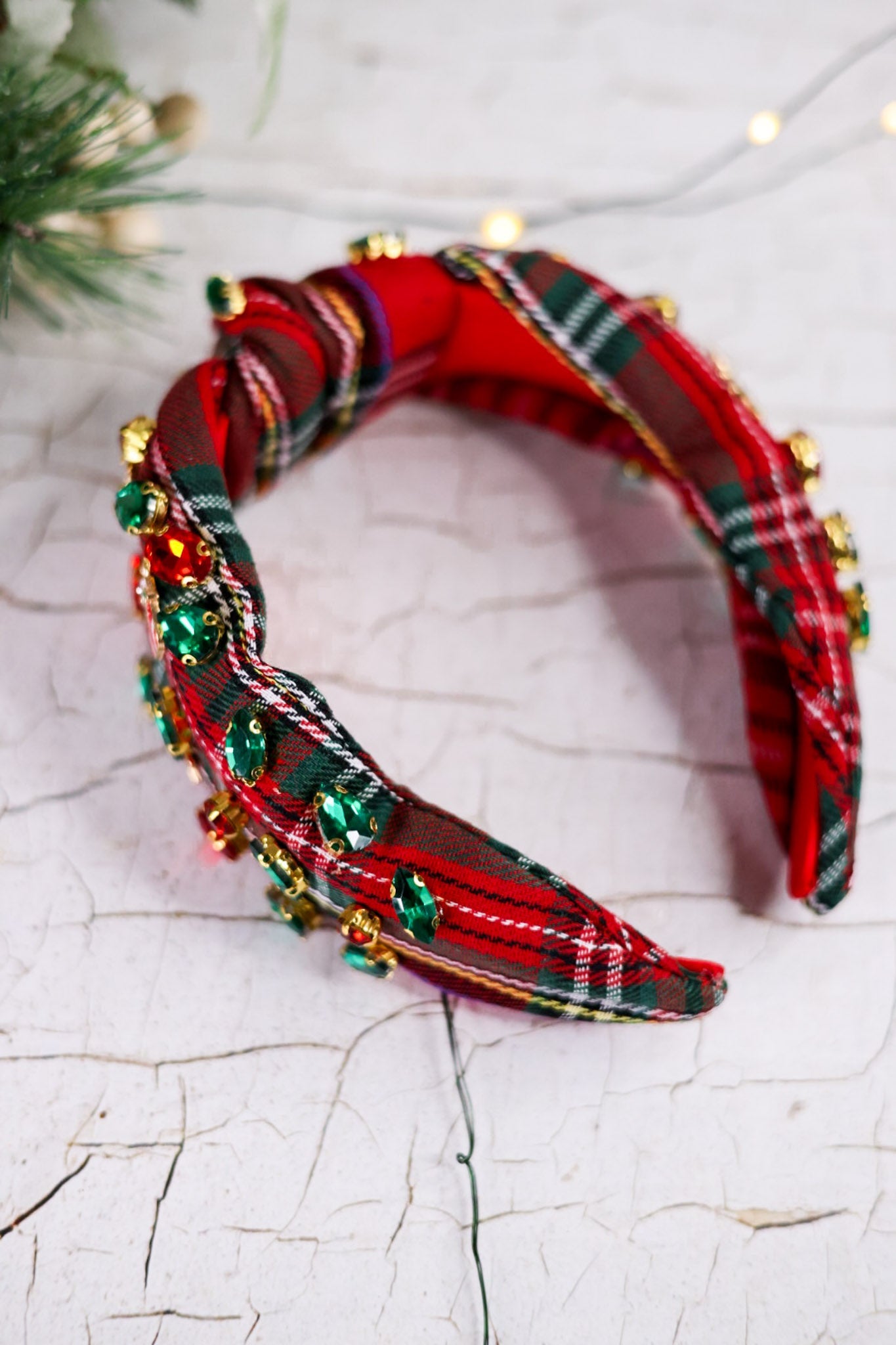Plaid Merry Headband - Whiskey Skies - SHIRALEAH