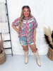 Plaid Posse Button Up Western Short Sleeve Top - Whiskey Skies - 2 FLY CO.