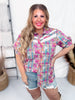 Plaid Posse Button Up Western Short Sleeve Top - Whiskey Skies - 2 FLY CO.