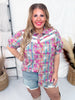 Plaid Posse Button Up Western Short Sleeve Top - Whiskey Skies - 2 FLY CO.