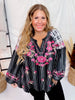 Plaid & Stripe Blouse with Embroidered Florals - Whiskey Skies - ANDREE BY UNIT