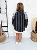 Plaid & Stripe Blouse with Embroidered Florals - Whiskey Skies - ANDREE BY UNIT