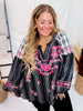Plaid & Stripe Blouse with Embroidered Florals - Whiskey Skies - ANDREE BY UNIT