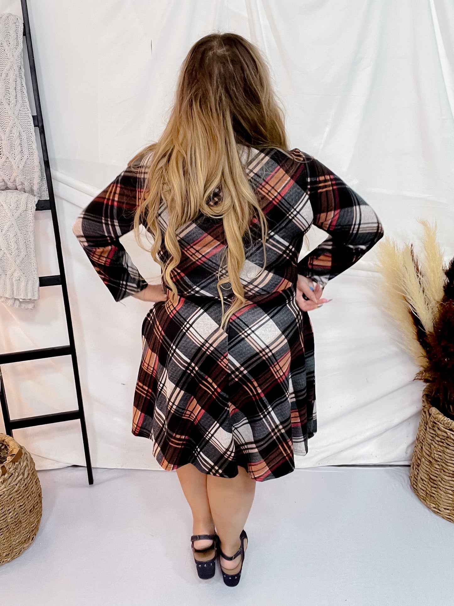 Plaid Surplus Front Dress - Whiskey Skies - WHITE BIRCH