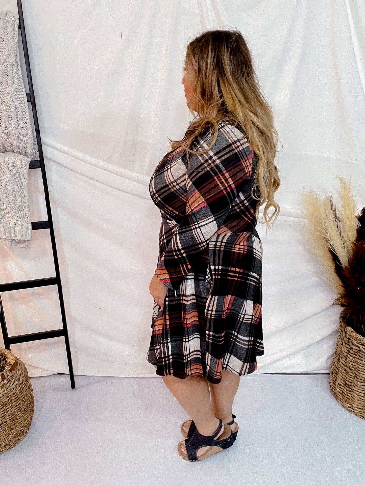 Plaid Surplus Front Dress - Whiskey Skies - WHITE BIRCH