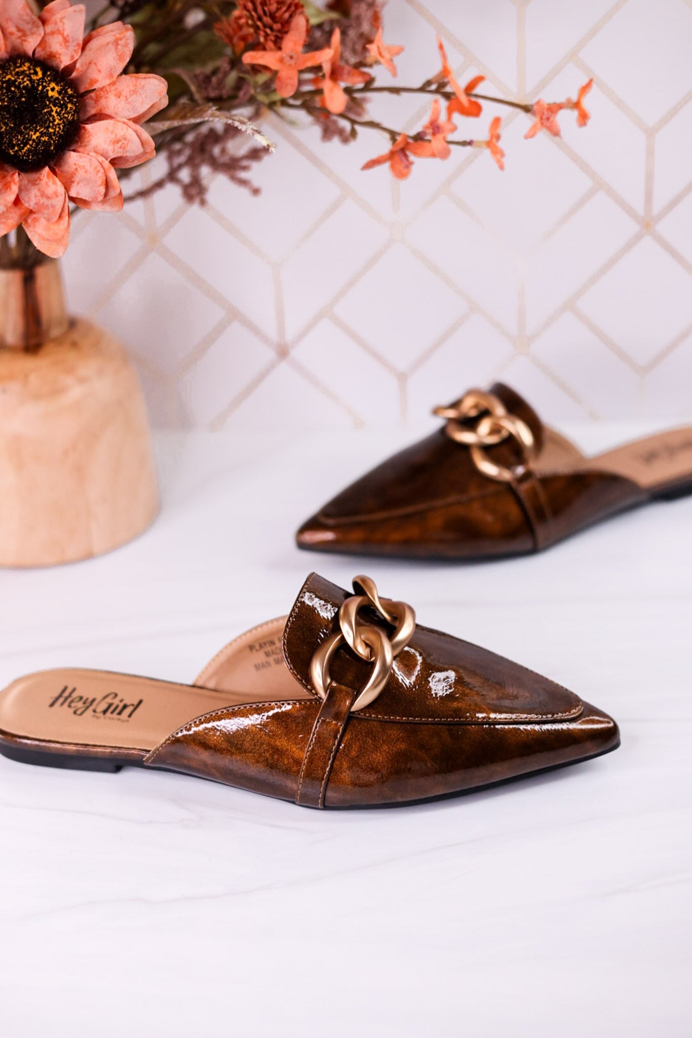 Playin For Keeps Bronze Mules - Whiskey Skies - CORKYS FOOTWEAR