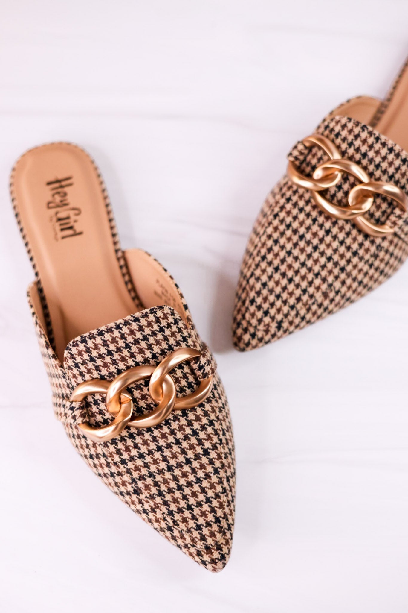 Playin For Keeps Houndstooth Mules - Whiskey Skies - CORKYS FOOTWEAR