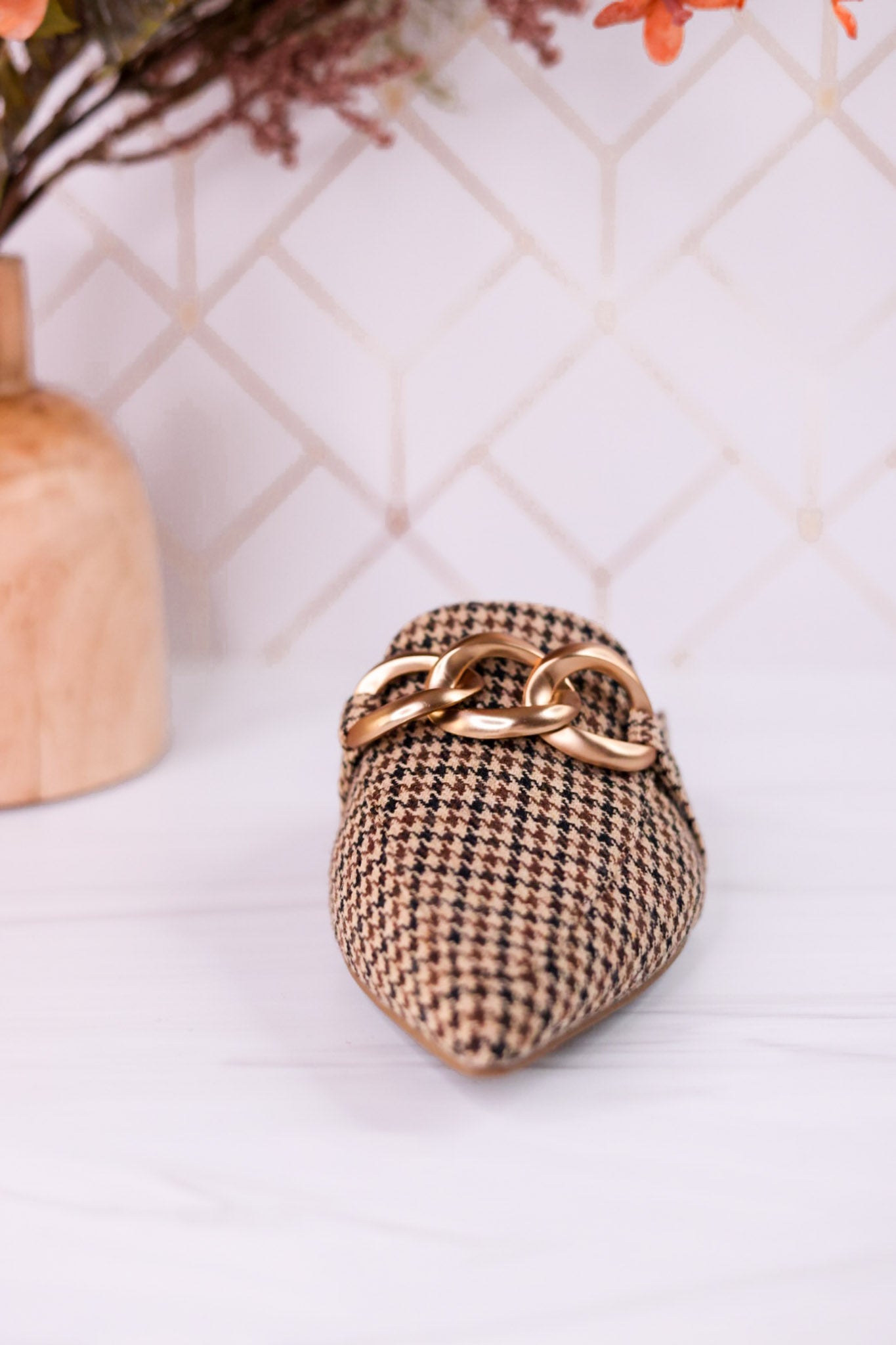 Playin For Keeps Houndstooth Mules - Whiskey Skies - CORKYS FOOTWEAR