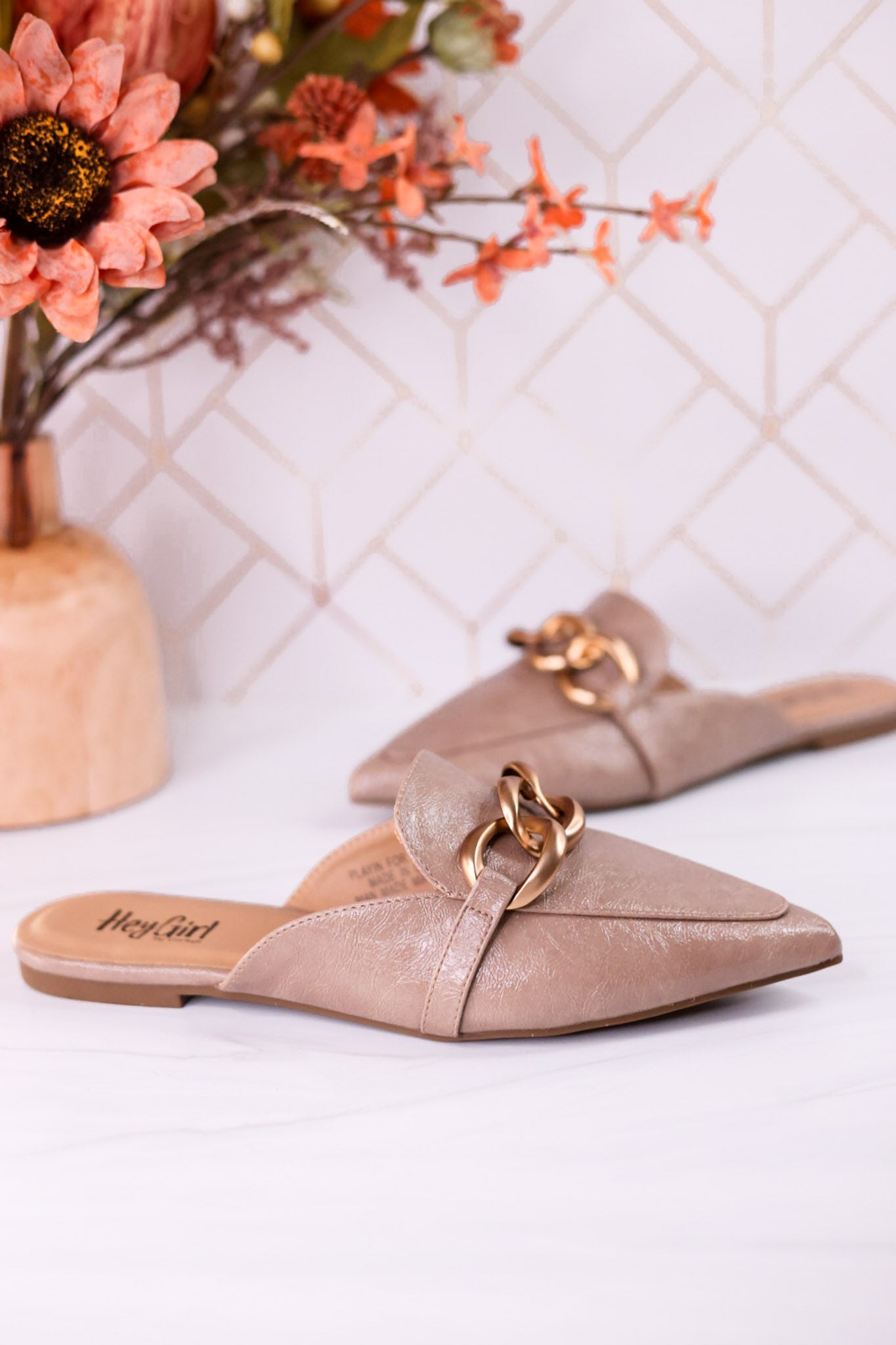 Playin For Keeps Taupe Mules - Whiskey Skies - CORKYS FOOTWEAR