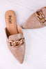 Playin For Keeps Taupe Mules - Whiskey Skies - CORKYS FOOTWEAR