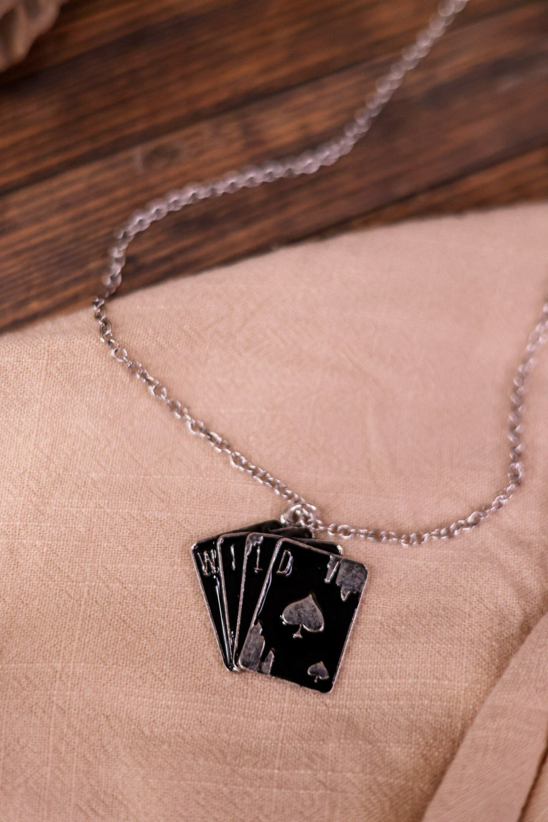 Playing Card Pendant Necklace in Black - Whiskey Skies - BOHO RANCH SHOP