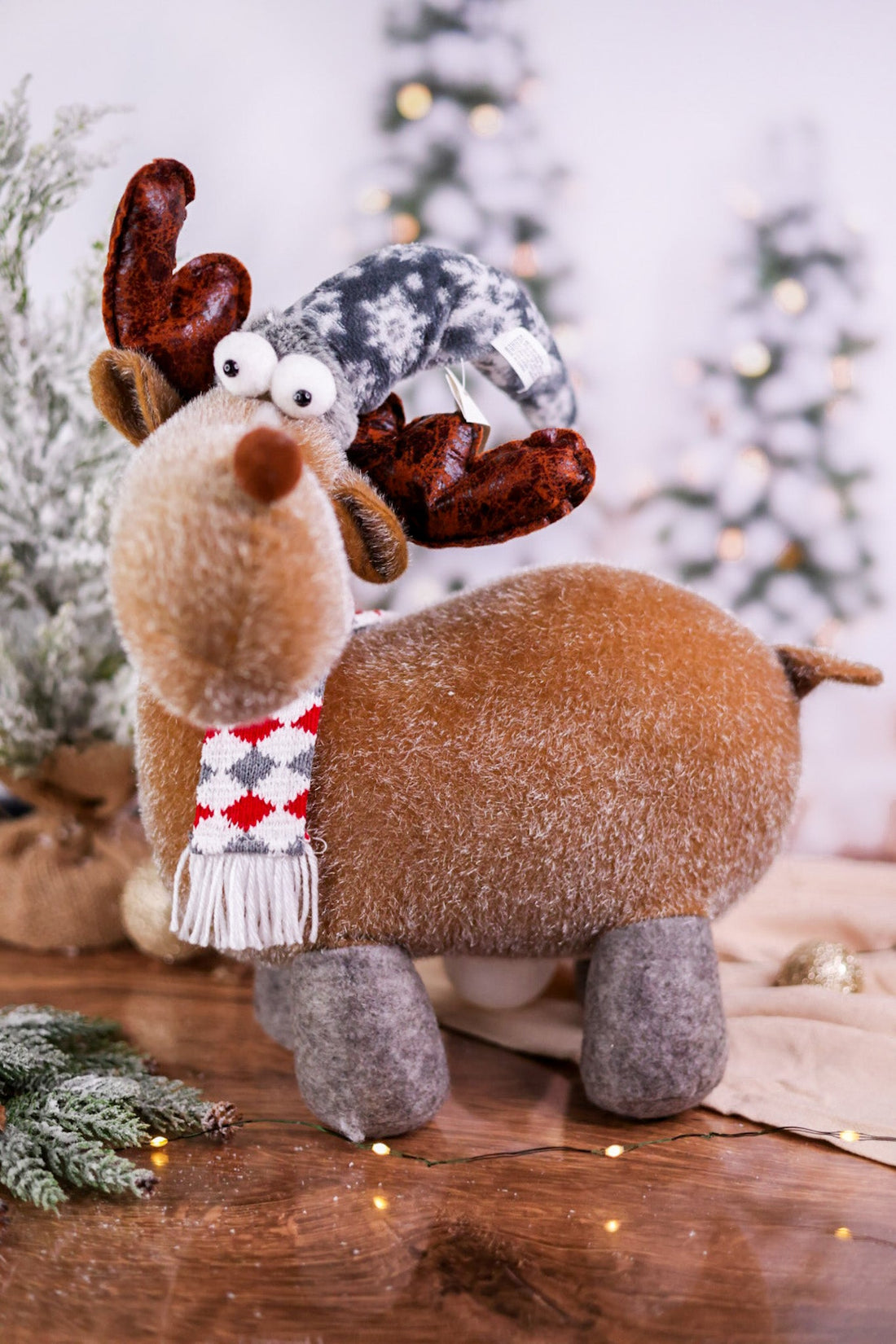 Plush Christmas Moose (2 Styles) - Whiskey Skies - SPECIAL T IMPORTS INC