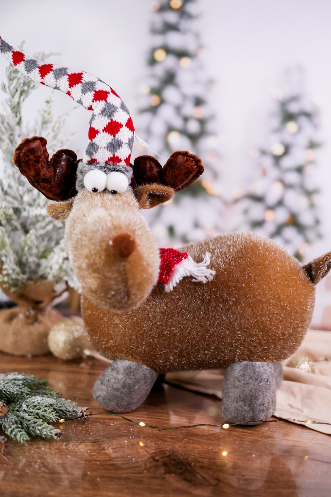 Plush Christmas Moose (2 Styles) - Whiskey Skies - SPECIAL T IMPORTS INC