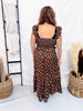 Polka Dot Midi Dress With Ruffle Straps In Mocha - Whiskey Skies - STERLING KREEK
