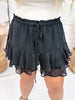 Polka Dot Skort With Layered Ruffled Hem - Whiskey Skies - STITCH & CO.