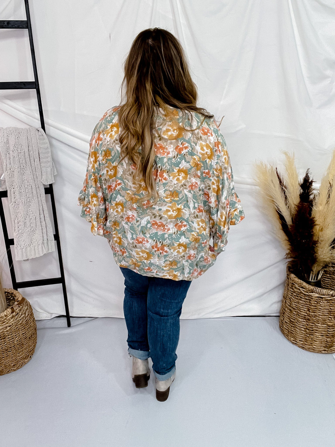 Poncho Style Sage Top - Whiskey Skies - ANDREE BY UNIT