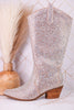 Pony Up Clear Rhinestone Wide Calve Boots - Whiskey Skies - CORKYS FOOTWEAR