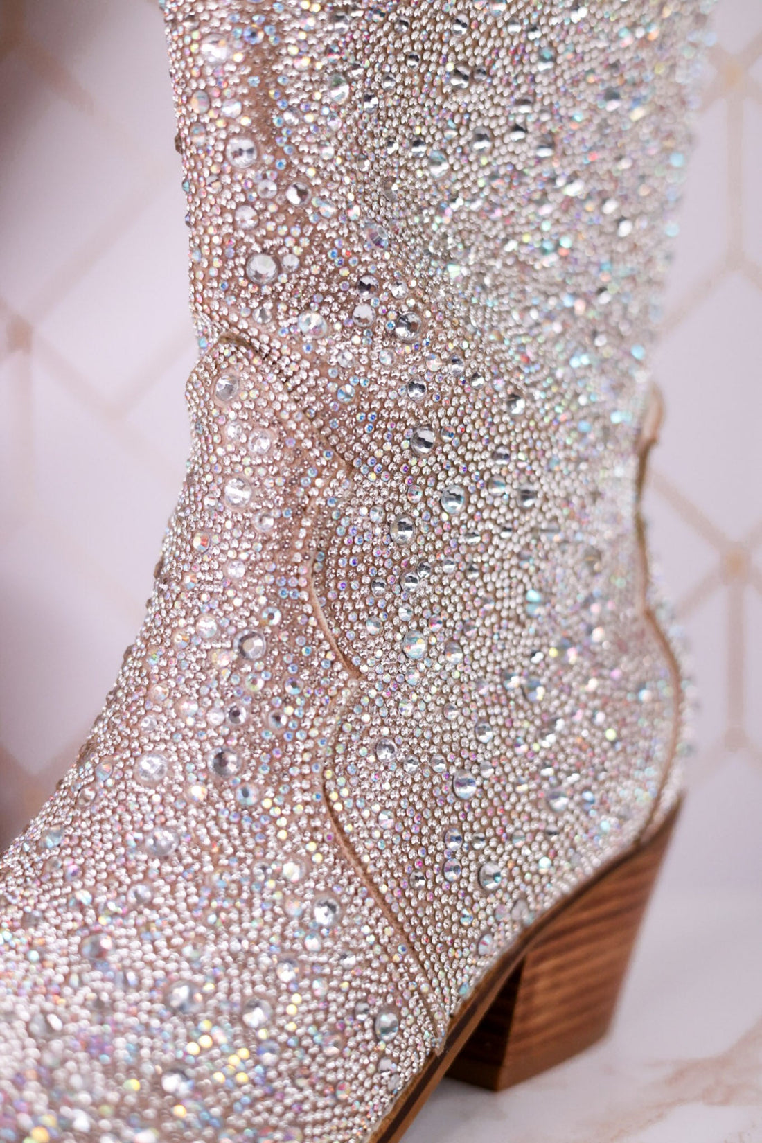 Pony Up Clear Rhinestone Wide Calve Boots - Whiskey Skies - CORKYS FOOTWEAR